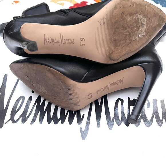 Neiman Marcus studded black leather high bots 6,5 $350